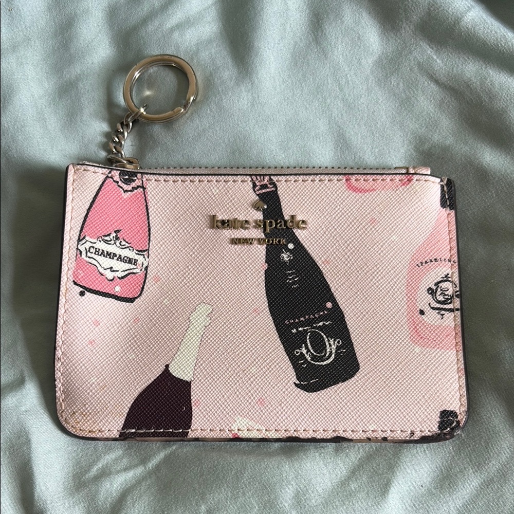 Kate Spade Pink and Black Champagne Pouch